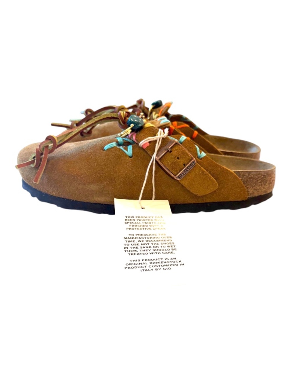 NWT Giovanni Gerosa Birkenstock Clogs in Cognac Size 38 Narrow - Picture 6 of 10